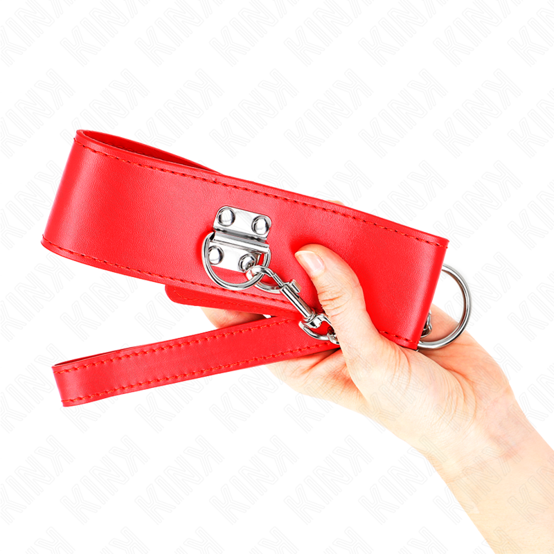 KINK - COLAR COM CINTO 65 CM COM ALÇA VERMELHA LARGA AJUSTÁVEL 33,5-41 CM X 5 CM