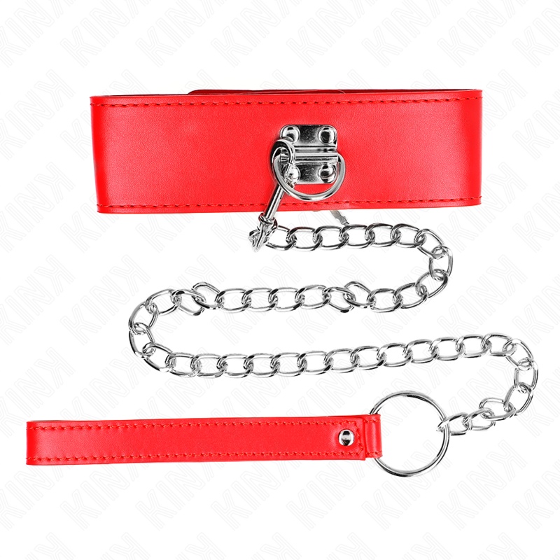 KINK - COLAR COM CINTO 65 CM COM ALÇA VERMELHA LARGA AJUSTÁVEL 33,5-41 CM X 5 CM