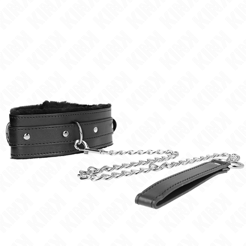 KINK - COLEIRA COM TRILHA 65 CM COM RESTRIÇÕES PRETA 36-42 CM X 5,5 CM