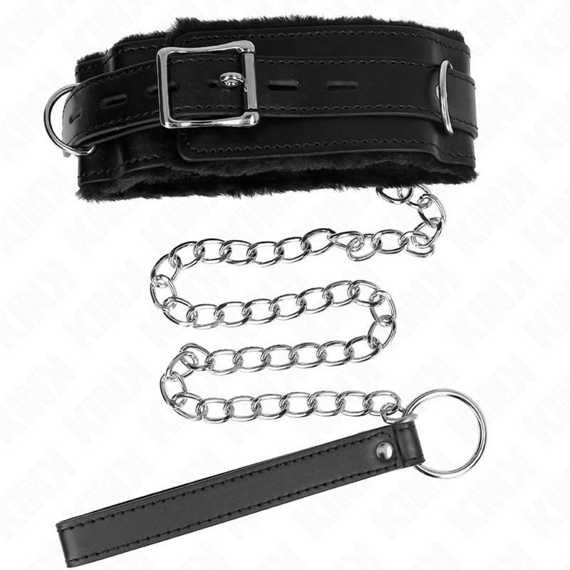 KINK - COLEIRA COM TRILHA 65 CM COM RESTRIÇÕES PRETA 36-42 CM X 5,5 CM