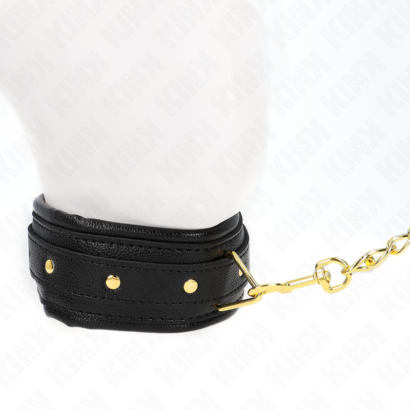 KINK - COLAR COM ALÇA DE COURO SIMILAR ESPONJA MODELO 1 AJUSTÁVEL 37-54 CM X 3 CM