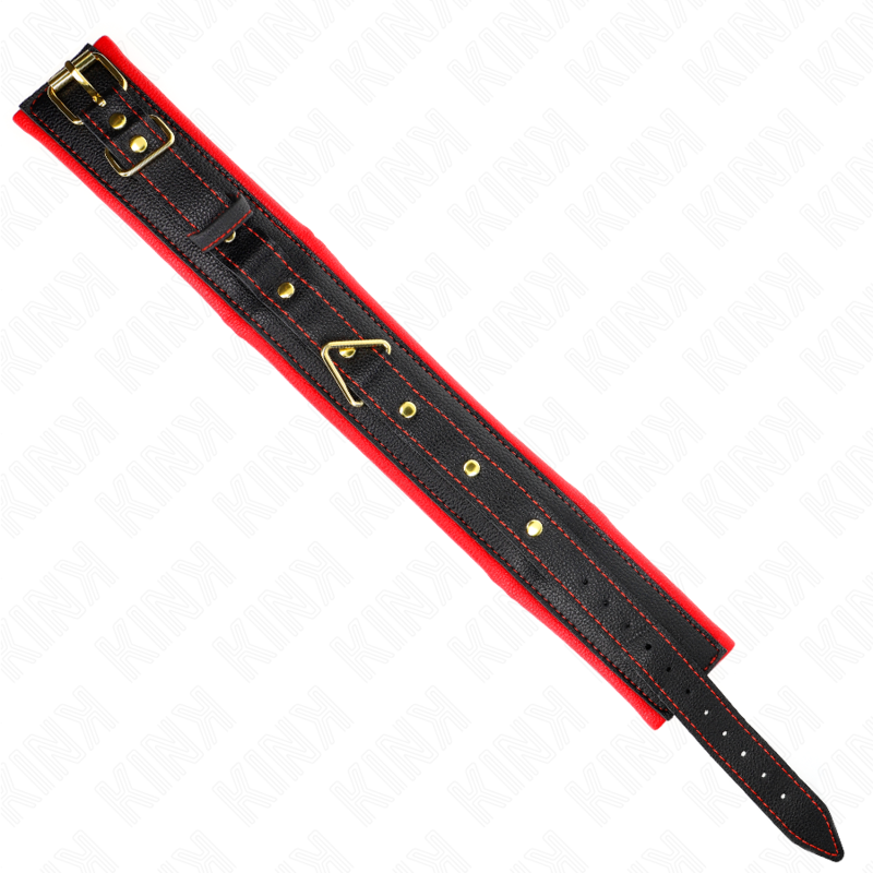 KINK - COLAR COM ALÇA DE COURO SIMILAR ESPONJA MODELO 2 AJUSTÁVEL 37-54 CM X 3 CM