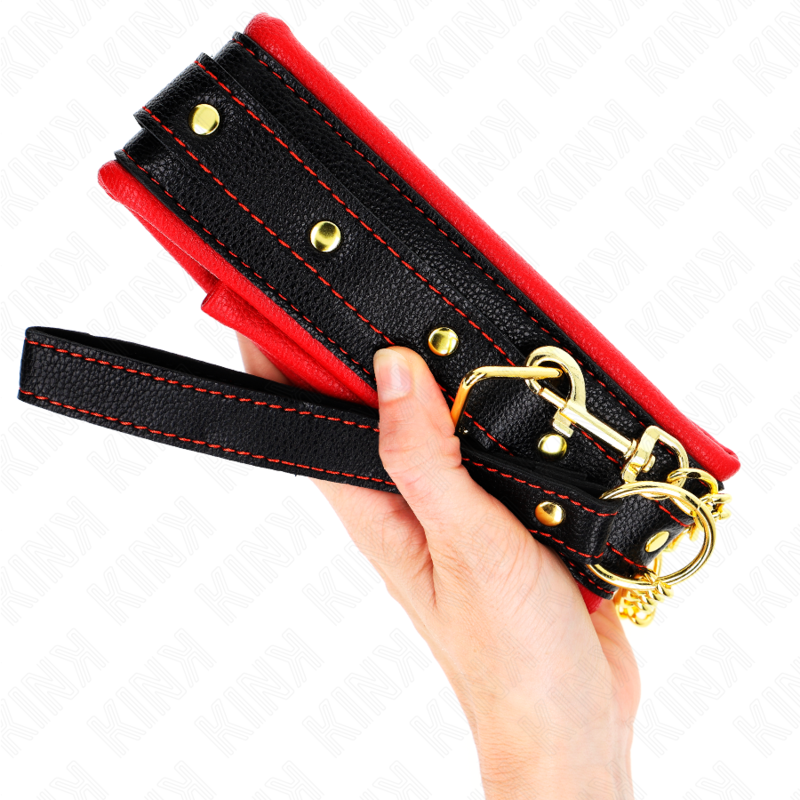 KINK - COLAR COM ALÇA DE COURO SIMILAR ESPONJA MODELO 2 AJUSTÁVEL 37-54 CM X 3 CM