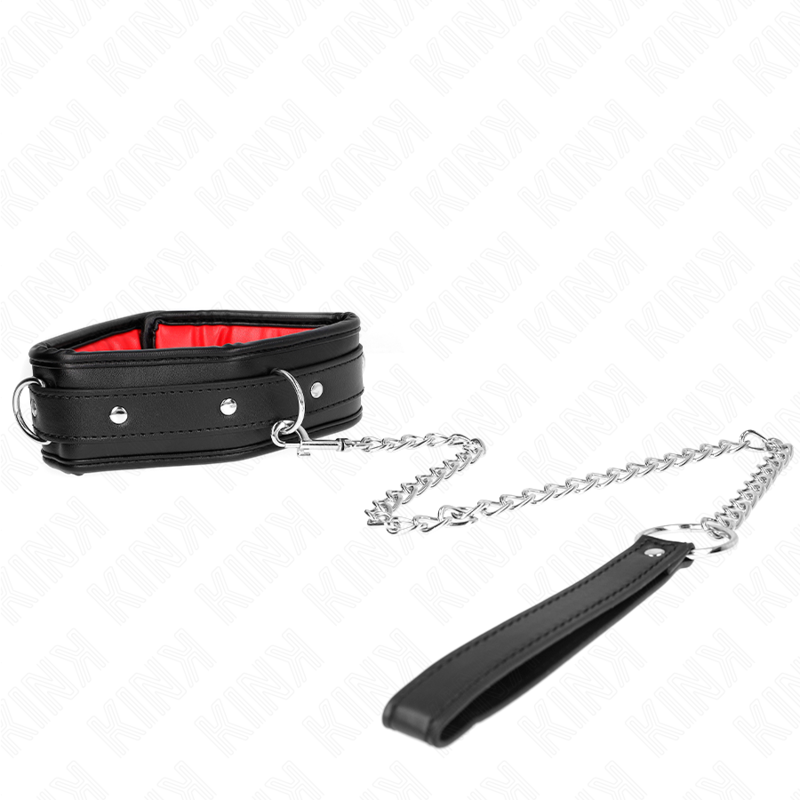 KINK - COLAR COM ALÇA DE COURO SIMILAR ESPONJA MODELO 3 AJUSTÁVEL 37-54 CM X 3 CM