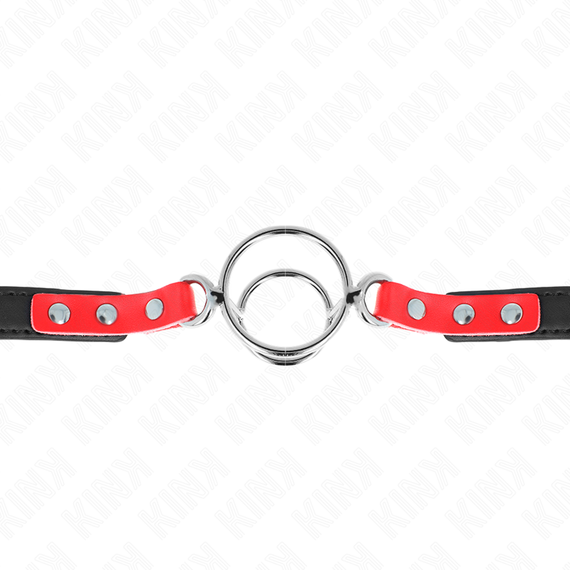 KINK - MORDAÇA COM VÁRIOS ANÉIS DE O 4 / 4,8 CM VERMELHO 38 X 56 CM