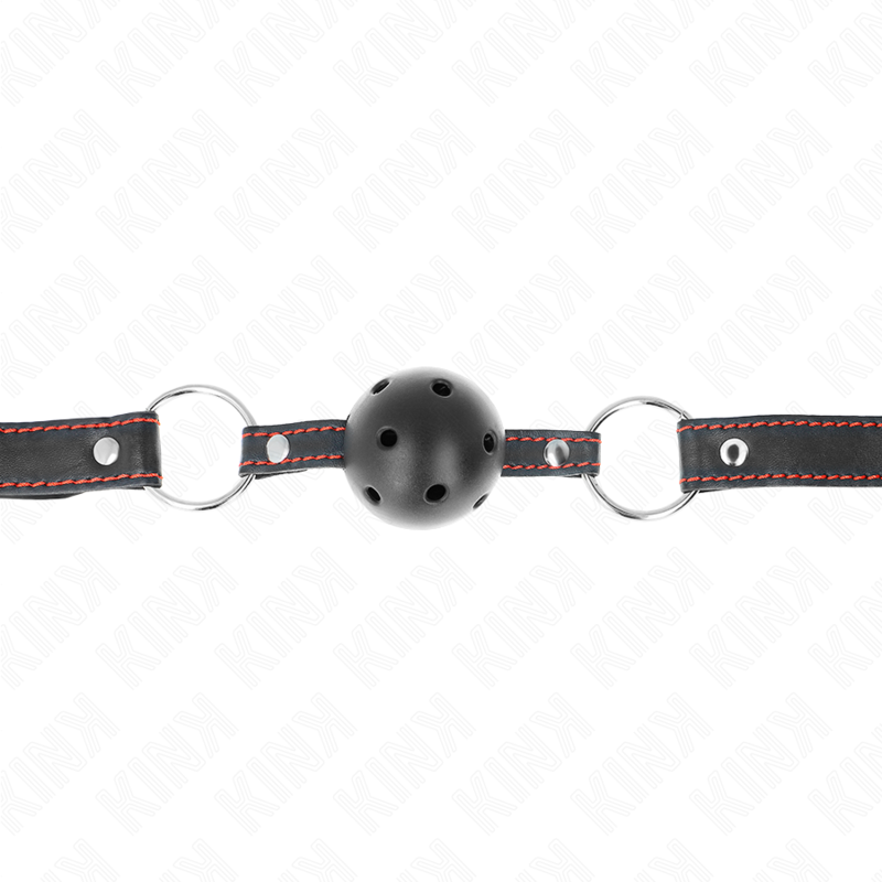 KINK - MORDAÇA DE BOLA PRETA RÍGIDA E OCA MODELO 2 65 x 2,5 CM