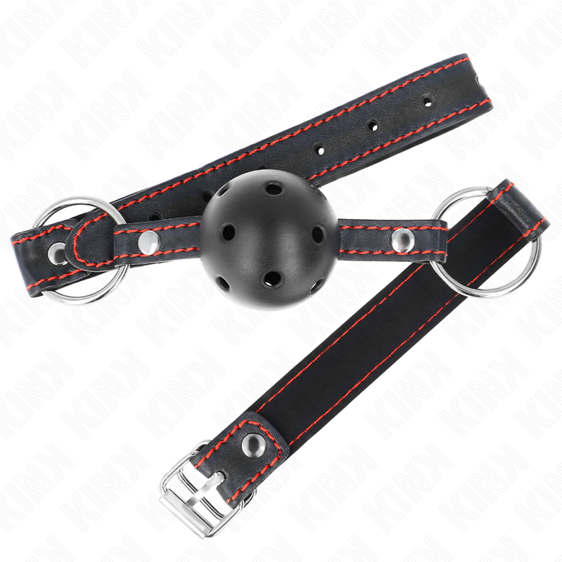 KINK - MORDAÇA DE BOLA PRETA RÍGIDA E OCA MODELO 2 65 x 2,5 CM