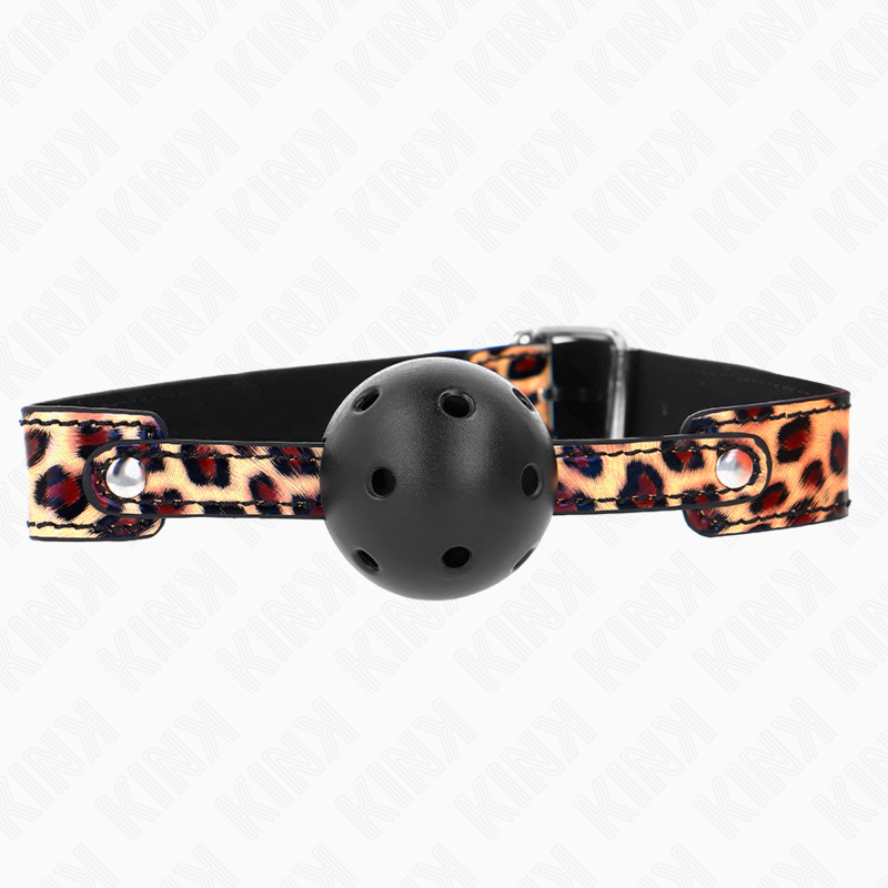 KINK - BOLA RESPIRÁVEL DE LEOPARDO 4,5 CM MORDIDA 65 x 2,5 CM