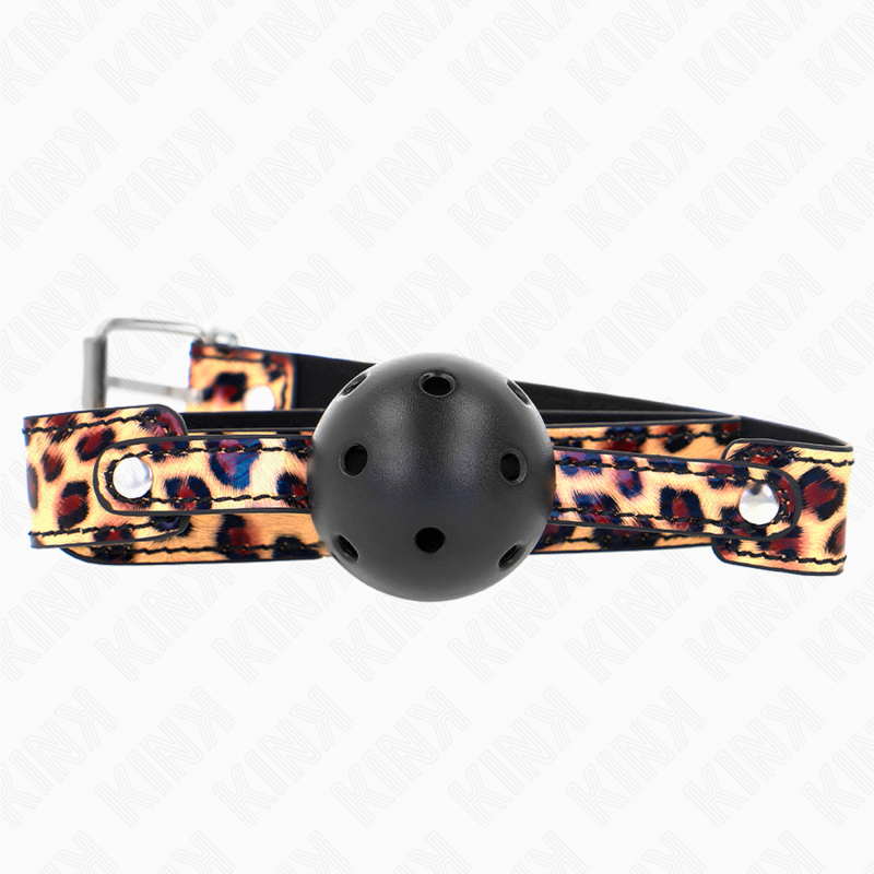 KINK - BOLA RESPIRÁVEL DE LEOPARDO 4,5 CM MORDIDA 65 x 2,5 CM