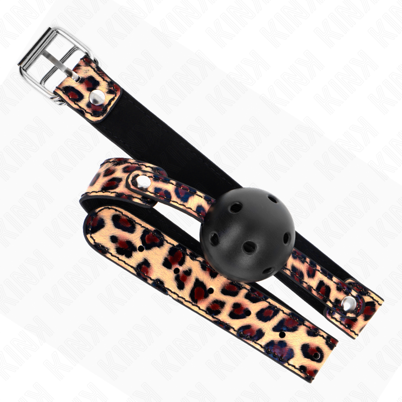 KINK - BOLA RESPIRÁVEL DE LEOPARDO 4,5 CM MORDIDA 65 x 2,5 CM