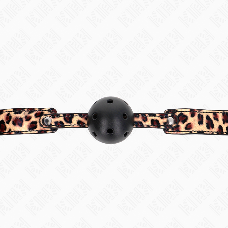 KINK - BOLA RESPIRÁVEL DE LEOPARDO 4,5 CM MORDIDA 65 x 2,5 CM