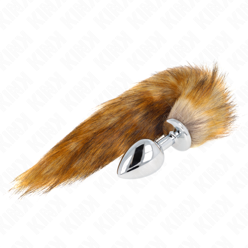 KINK - PLUG ANAL TAMANHO L 10 X 4 CM COM RABO SINTÉTICO 40 CM MARROM