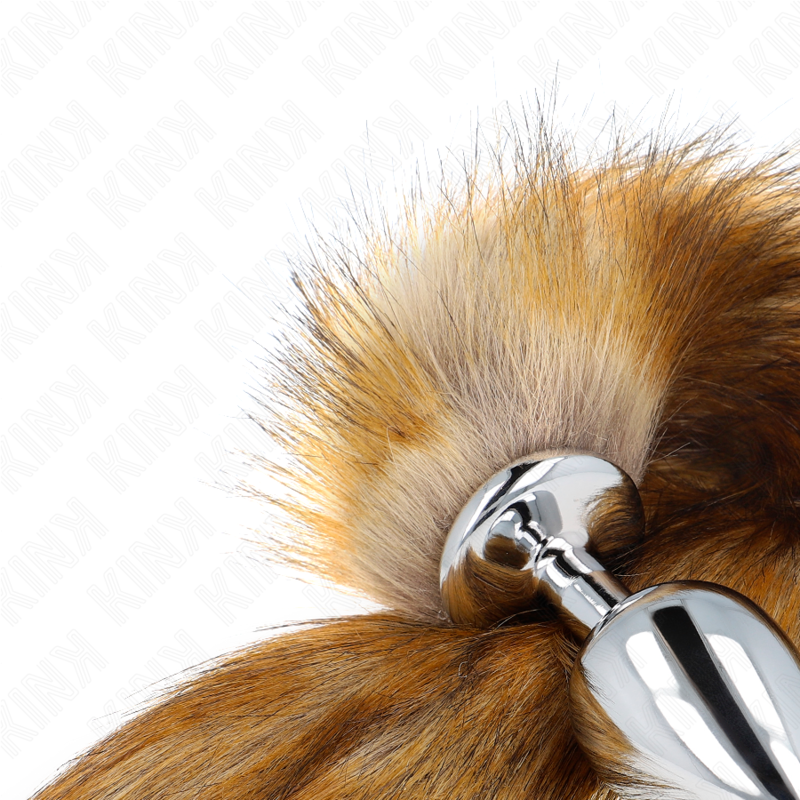 KINK - PLUG ANAL TAMANHO L 10 X 4 CM COM RABO SINTÉTICO 40 CM MARROM