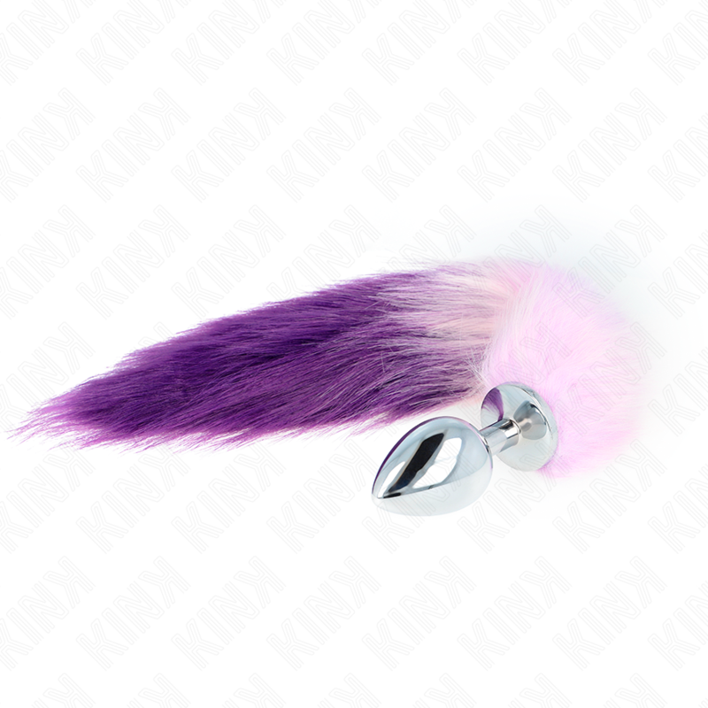 KINK - PLUG ANAL TAMANHO L 10 X 4 CM COM RABO SINTÉTICO 40 CM ROXO