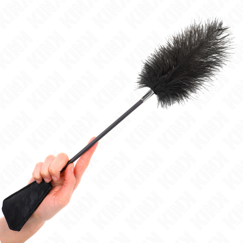 KINK - PLUMAS DE AVESTRUZ PARA HACER COSQUILLAS CON ENCAJE PALETA 56 CM