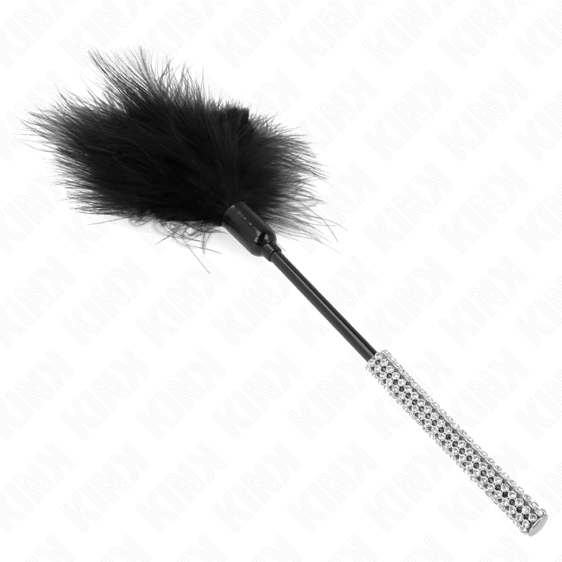 KINK - PLUMAS PARA HACER COSQUILLAS CON MANGO DE DIAMANTES DE IMITACIÓN 27 CM