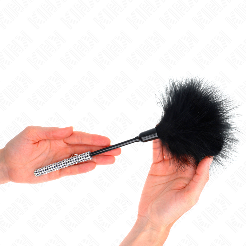 KINK - PLUMAS PARA HACER COSQUILLAS CON MANGO DE DIAMANTES DE IMITACIÓN 27 CM