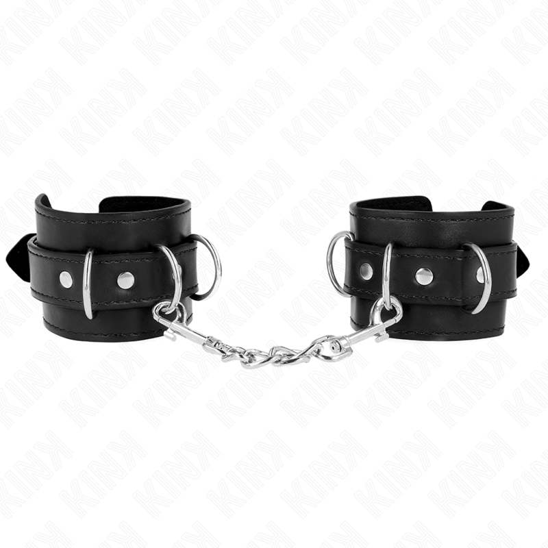 KINK - 3 ALAVANCAS DE PUNHO AJUSTÁVEIS COM ARGOLAS EM D PRETAS 17,5-25 CM X 6 CM