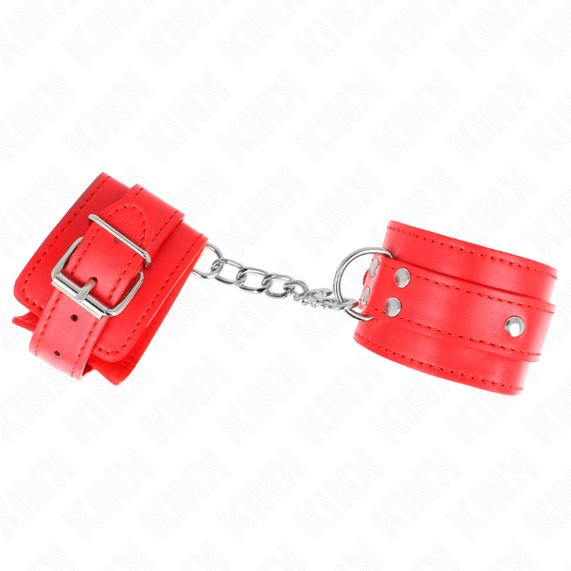 KINK - 3 ALÍNGUAS DE PUNHO AJUSTÁVEIS COM ARGOLAS EM D VERMELHO 17,5-25 CM X 6 CM