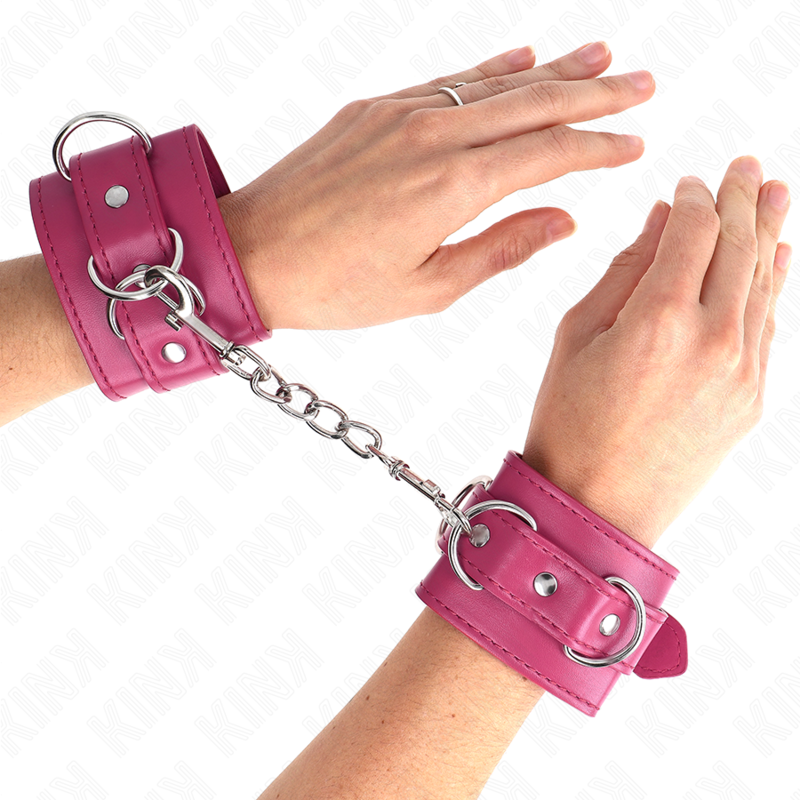 KINK - 3 ALÍNGUAS DE PULSO AJUSTÁVEIS COM ARGOLAS EM D ROSA 17,5-25 CM X 6 CM