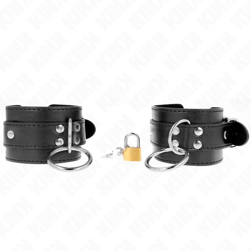 KINK - RESTRIÇÕES DE PULSO COM ANEL DE O-RING TRAVADO PRETO AJUSTÁVEL 20-28 CM X 5,5 CM