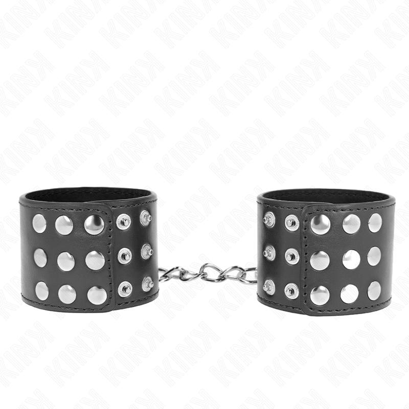 KINK - RESTRIÇÕES DE PUNHO COM FECHO DE PRESSÃO PRETO AJUSTÁVEL 19-24 CM X 5,5 CM