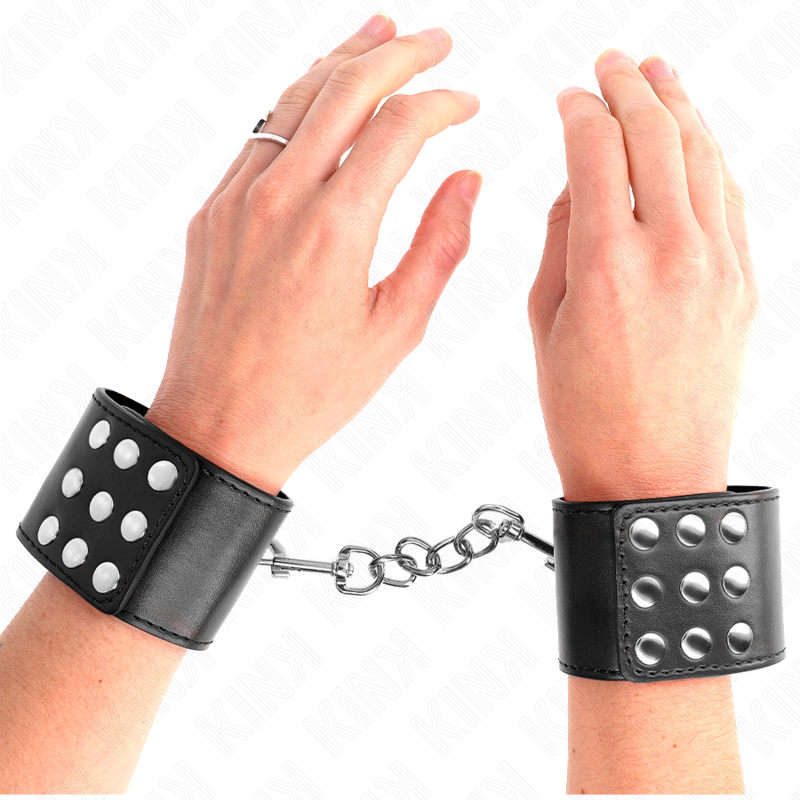 KINK - RESTRIÇÕES DE PUNHO COM FECHO DE PRESSÃO PRETO AJUSTÁVEL 19-24 CM X 5,5 CM