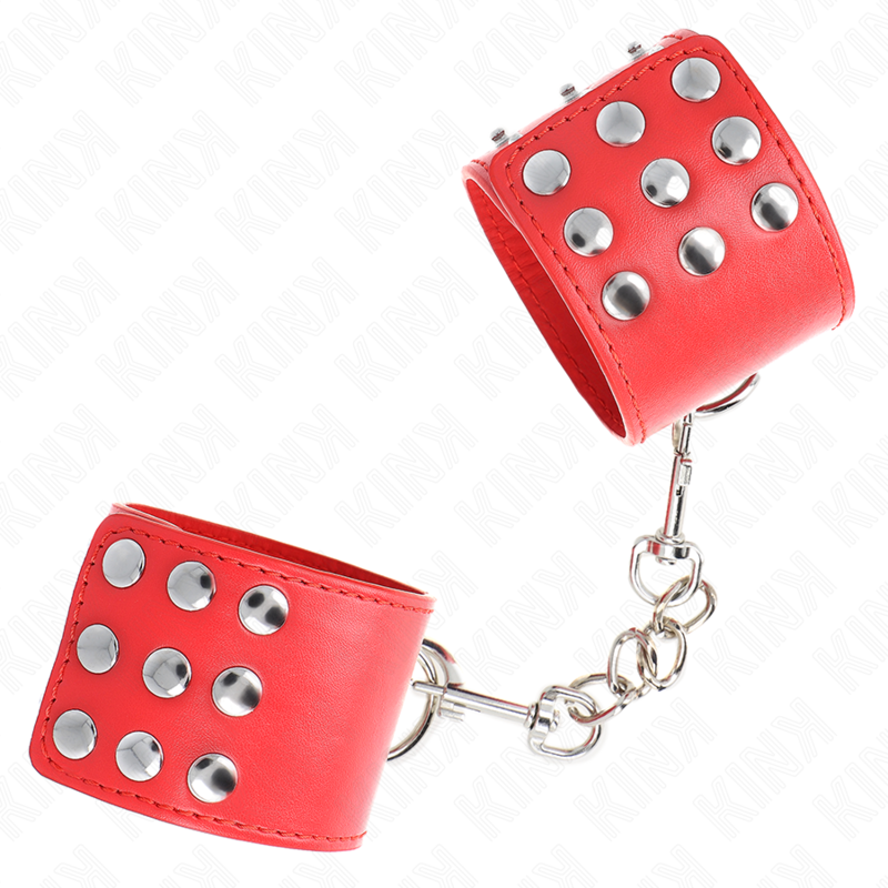 KINK - RESTRIÇÕES DE PUNHO COM FECHO DE PRESSÃO VERMELHO AJUSTÁVEL 19-24 CM X 5,5 CM