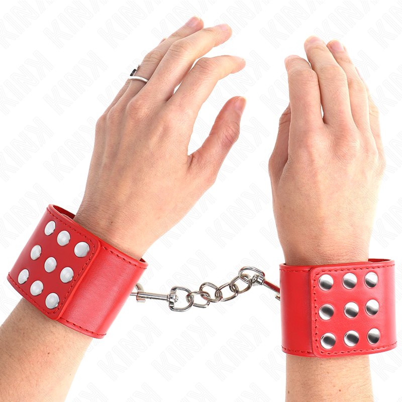 KINK - RESTRIÇÕES DE PUNHO COM FECHO DE PRESSÃO VERMELHO AJUSTÁVEL 19-24 CM X 5,5 CM