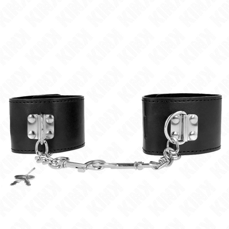 KINK - RESTRIÇÕES DE PULSO COM FECHO DE CADEADO PRETO AJUSTÁVEL 16-23 CM X 5,5 CM