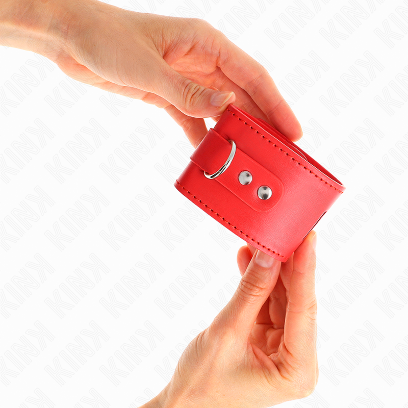 KINK - RESTRIÇÕES DE PULSO COM FECHO DE CADEADO VERMELHO AJUSTÁVEL 16-23 CM X 5,5 CM