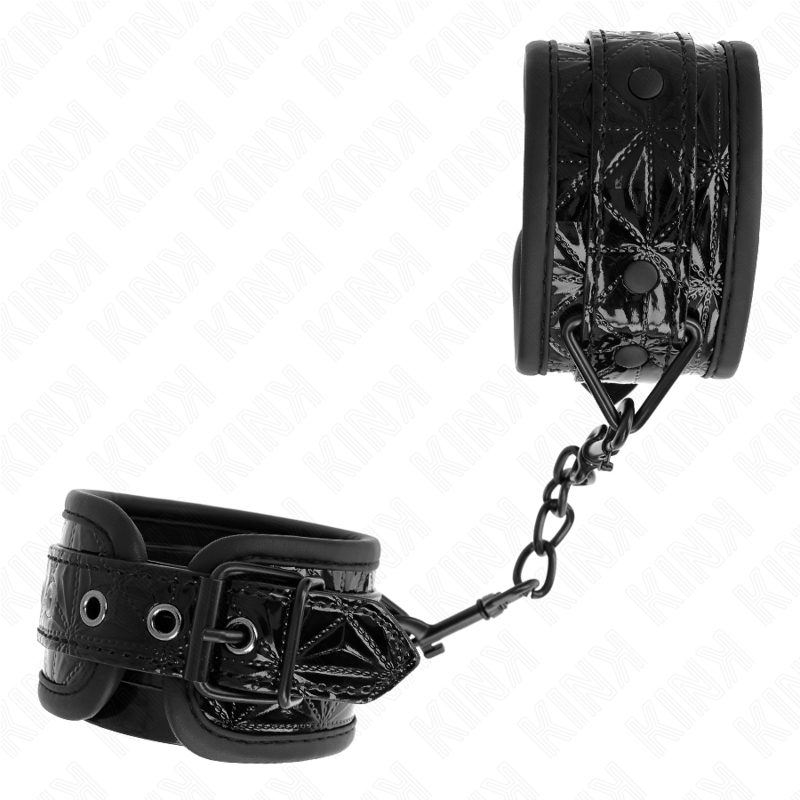 KINK - PULSEIRAS COM PADRÃO DE DIAMANTE PRETAS AJUSTÁVEIS 17-26 CM X 5,5 CM