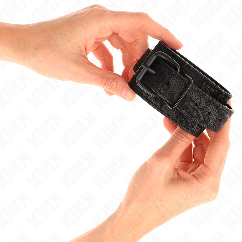 KINK - PUNHOS AJUSTÁVEIS REVESTIDOS EM RENDA ESCURA PRETO 19-26 CM