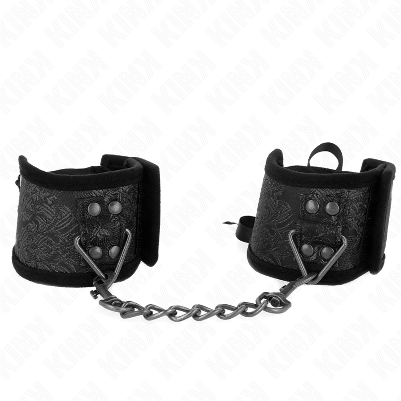 KINK - SCANDAL RESTRIÇÕES DE PULSO COM DETALHES DE RENDA PRETA 24,5 CM X 6,5 CM
