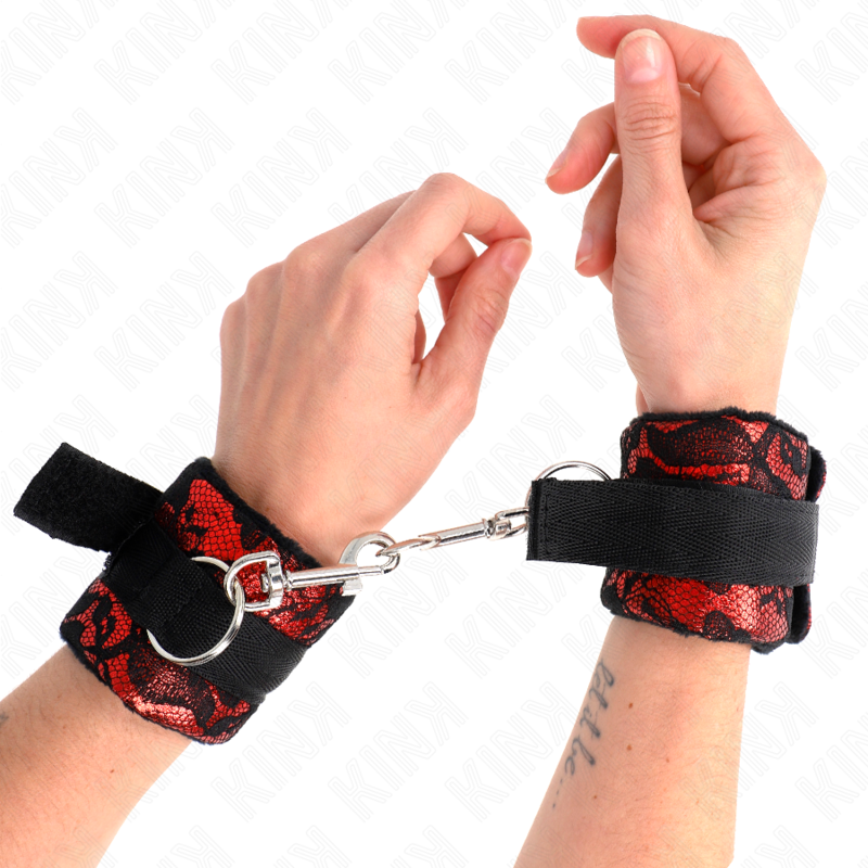 KINK - SCANDAL RESTRIÇÕES DE PULSO VERMELHO-PRETO