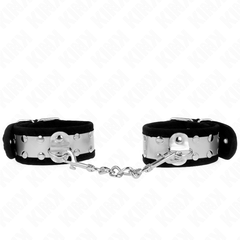 KINK - RESTRIÇÕES DE PULSO FINAS PRETO / PRATA 30 X 4 CM