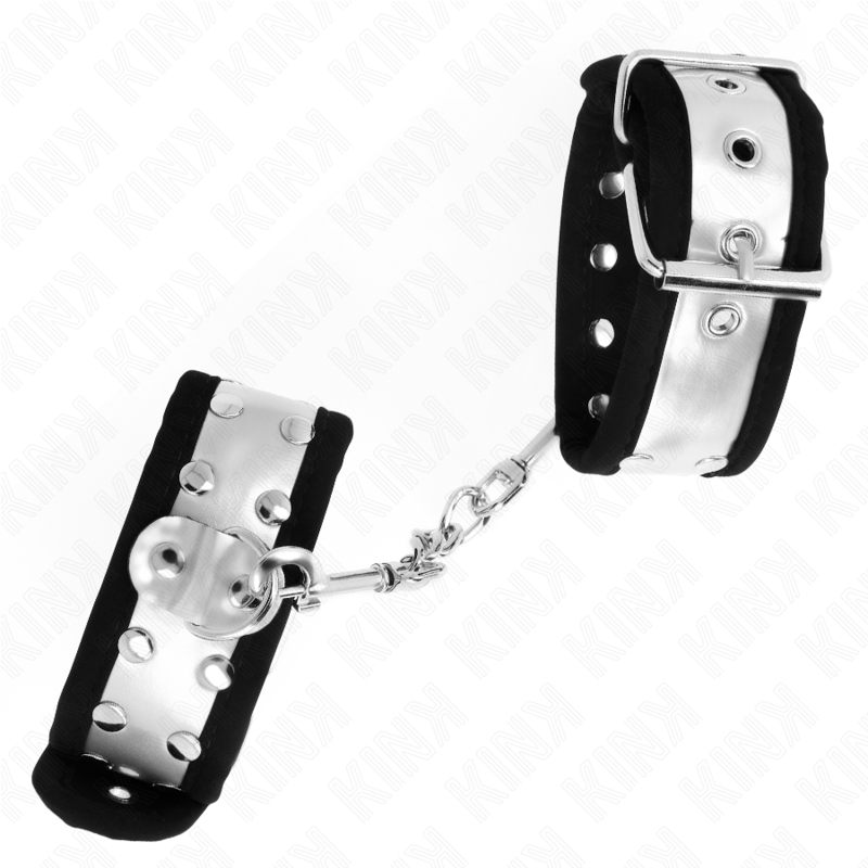 KINK - RESTRIÇÕES DE PULSO FINAS PRETO / PRATA 30 X 4 CM
