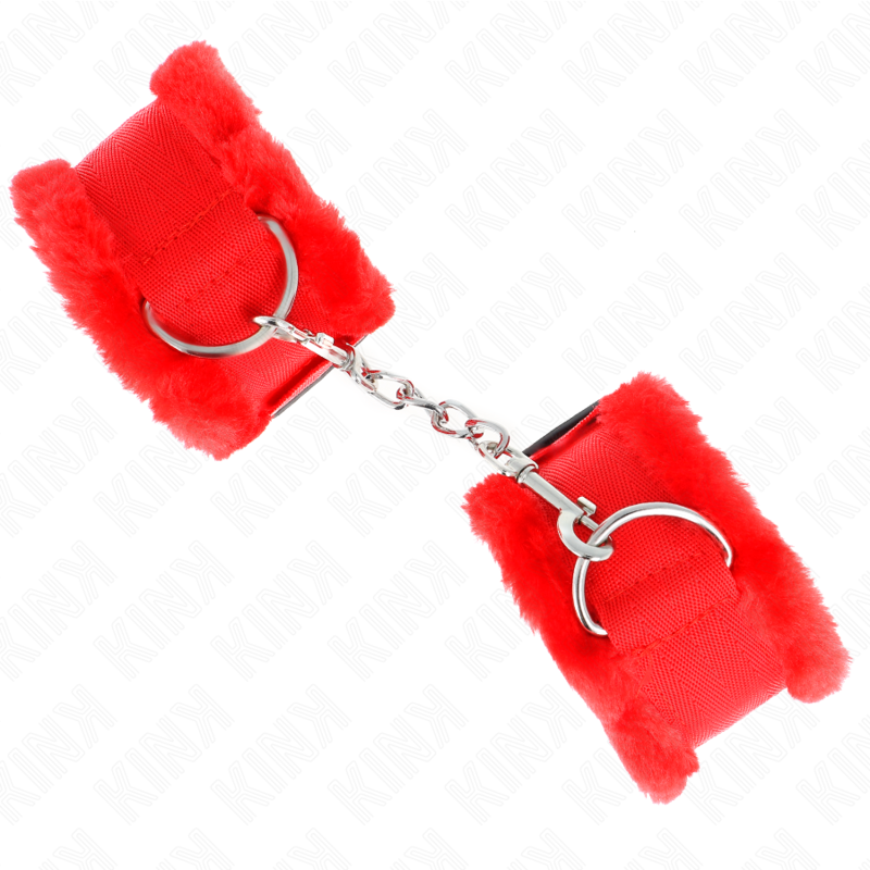 KINK - PUNHOS COM FORRO DE PELÚCIA VERMELHO AJUSTÁVEL 17-31 CM X 7 CM
