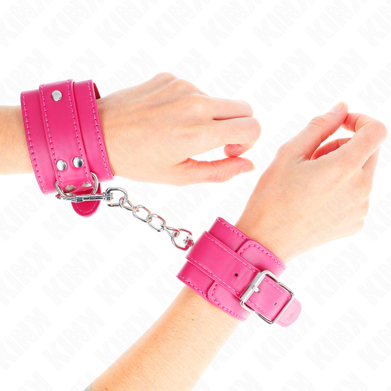 KINK - RESTRIÇÕES DE PULSO FRAMBOESA ROSA COM FORRO FRAMBOESA ROSA AJUSTÁVEL 20-28 CM X 5,5 CM