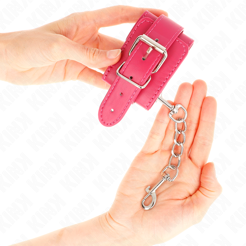 KINK - RESTRIÇÕES DE PULSO FRAMBOESA ROSA COM FORRO FRAMBOESA ROSA AJUSTÁVEL 20-28 CM X 5,5 CM