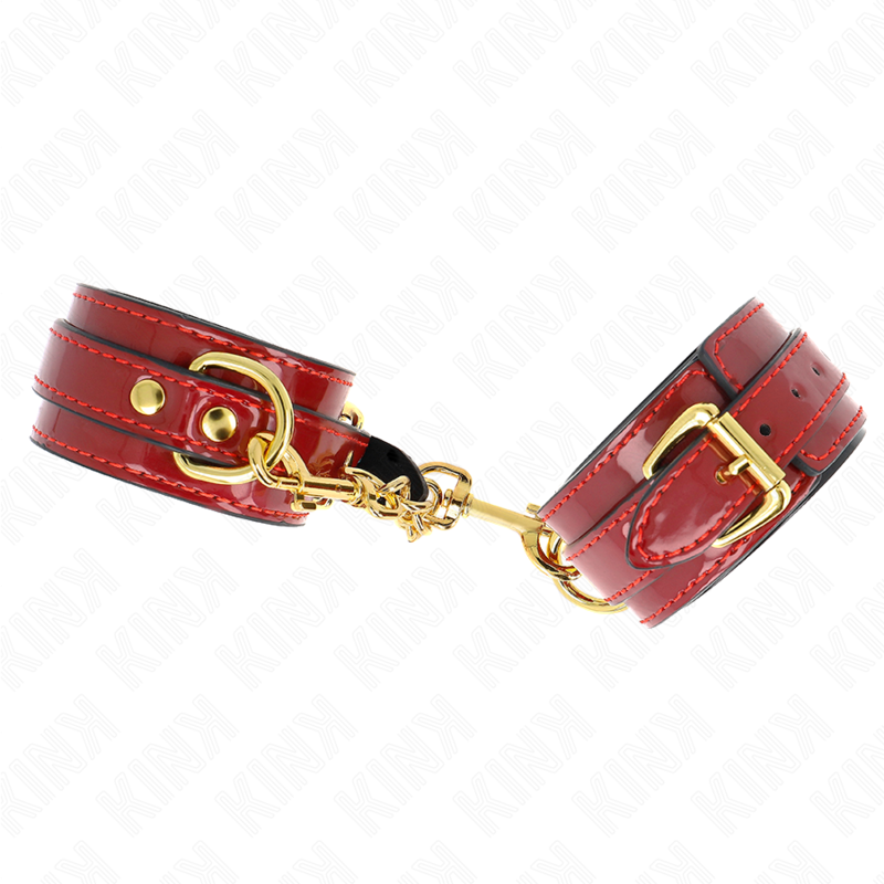 KINK - PULSEIRAS JOANNA ANGEL VERMELHAS AJUSTÁVEIS COM CORRENTE DOURADA 16,5-26 CM X 4 CM