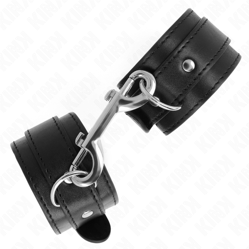 KINK - RESTRIÇÕES DE PULSO - FILEIRA DE REBITE ÚNICO PRETO AJUSTÁVEL 17-28 CM X 5 CM