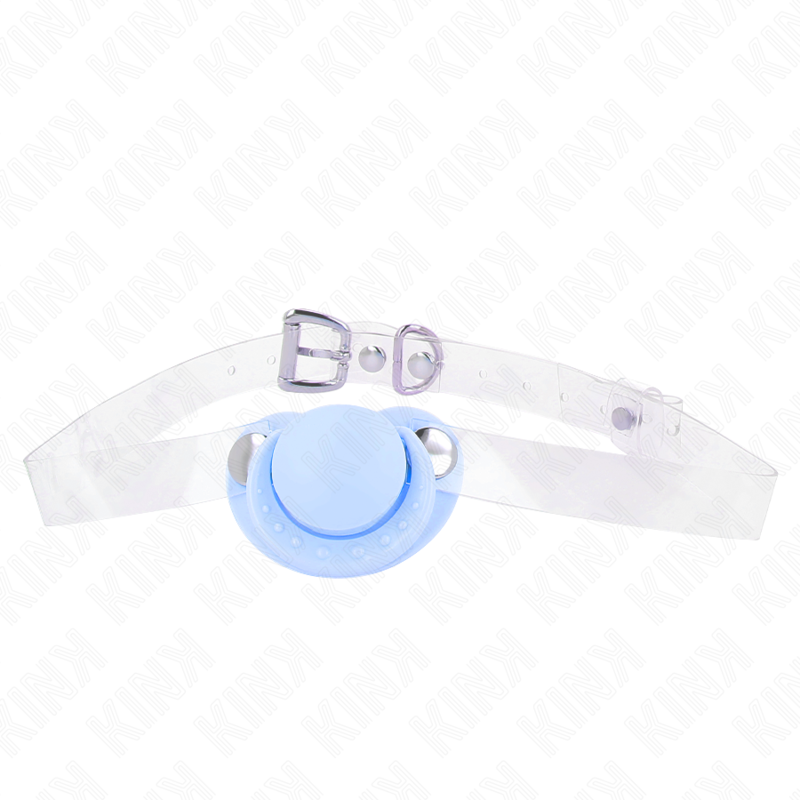 KINK - MORDAÇA EM FORMATO DE CHUPETA AZUL CLARO 5,5 x 4 CM AJUSTÁVEL 43-60 CM