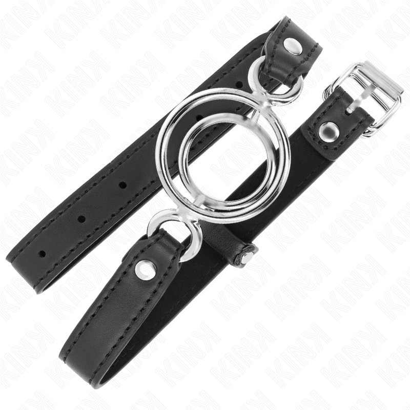 KINK - MORDAÇA COM VÁRIOS ANÉIS DE O 5 CM PRETO 63 X 2,5 CM