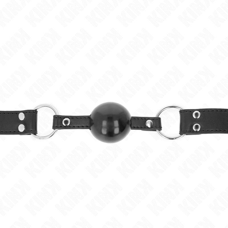 KINK - BOLA MACIA E SÓLIDA 4 CM MORDAÇA COM TIRA DE COURO 62 x 2,5 CM AJUSTÁVEL 42-58 CM