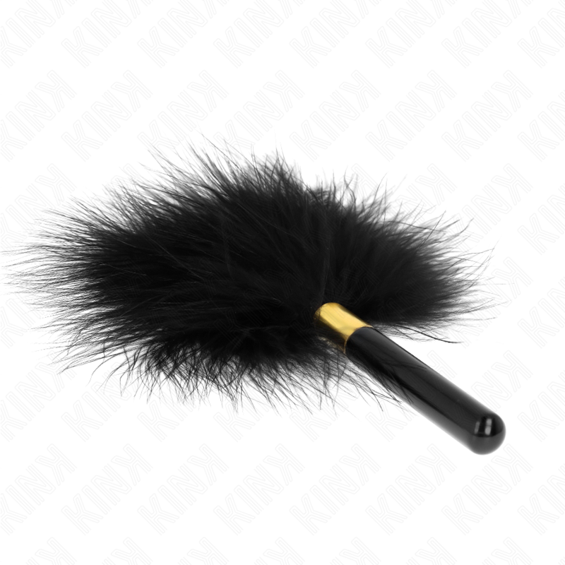 KINK - PLUMAS DE COSQUILLEO DE METAL NEGRO DORADO 18 CM