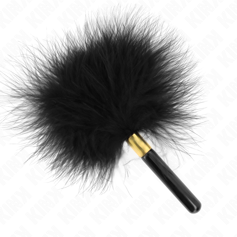 KINK - PLUMAS DE COSQUILLEO DE METAL NEGRO DORADO 18 CM