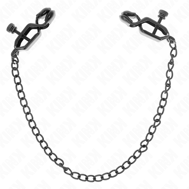 KINK - Grampos de mamilo de corrente plana pretos 30 cm
