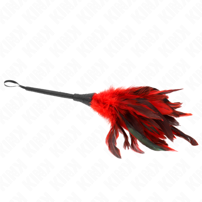 KINK - PLUMAS DE POLLO CON FORMA DE CUERNO DE MAIDS ROJAS 36 CM