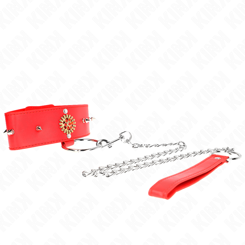 KINK - COLAR DE DIAMANTES VERMELHOS COM CINTO 65 CM AJUSTÁVEL 35-51 CM X 7 CM